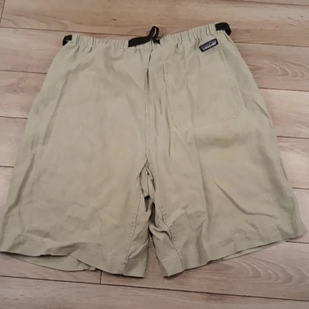 1999 PATAGONIA Rare HEMP Olive Beige Weave L Mens Hiking Casual Shorts 57175 Y2K